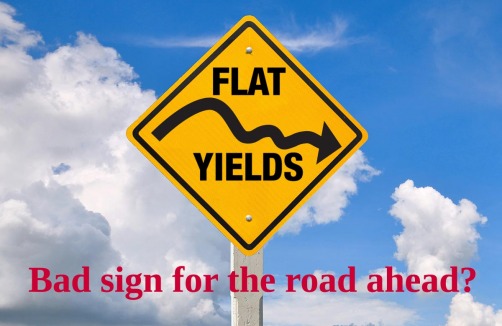 yellow yield sign with crooked arrow