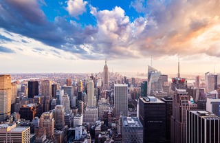 cloudy new york city skyline