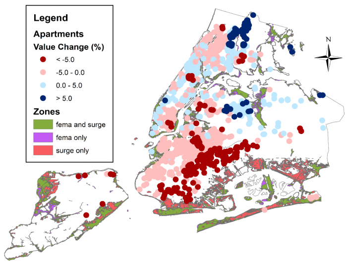 graph: estimated price changes (%) for apartment buildings from hurricane sandy “shocks.”a-new-