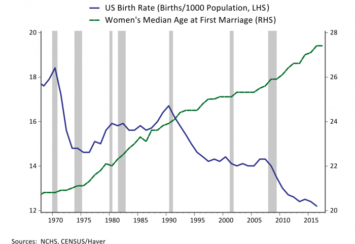 Figure 4- Women are Marrying Later and Having Fewer Babies