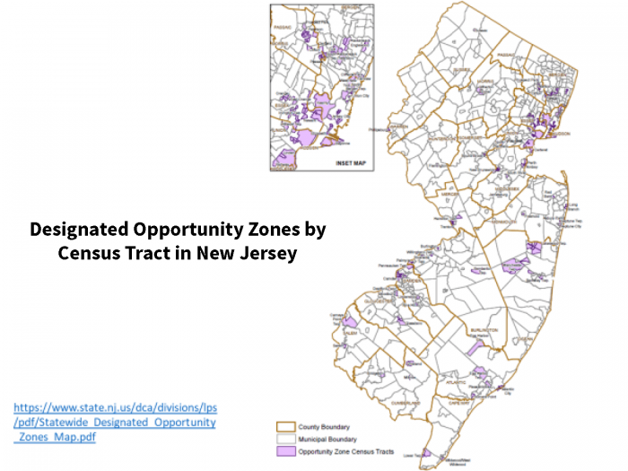 Figure 4- Designated Opportunity Zones by Census Tract in New Jersey 